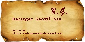 Maninger Gardénia névjegykártya
